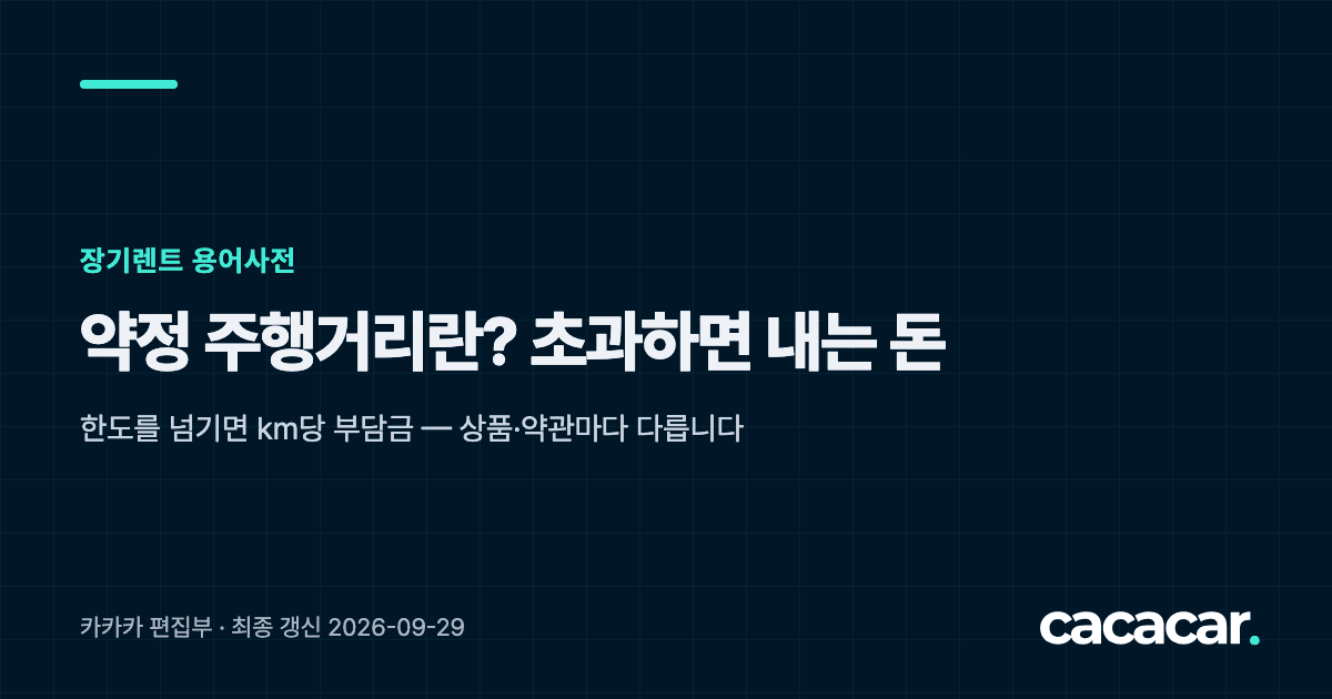 장기렌트 용어사전 카드: 약정 주행거리란? 초과하면 내는 돈