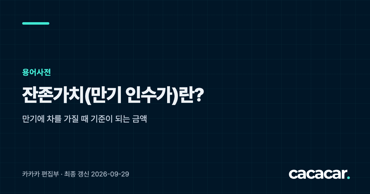 잔존가치(만기 인수가)란? — 카카카 장기렌트 용어사전 대표 카드